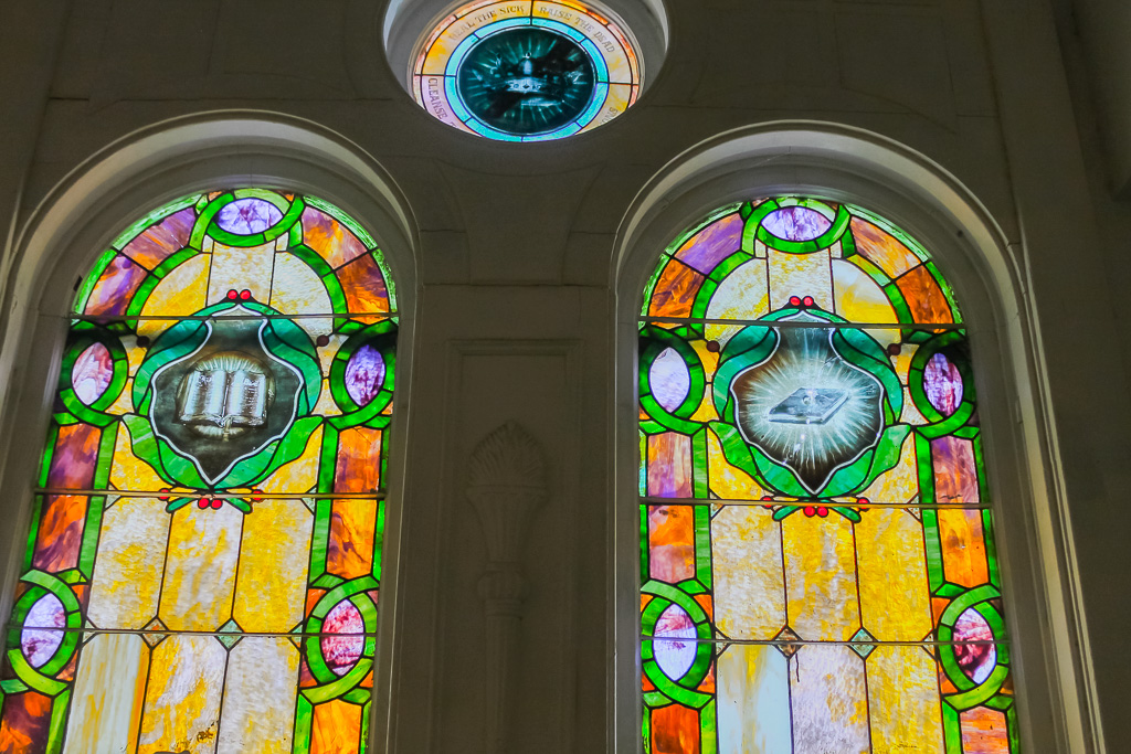 The entry way stained glass window